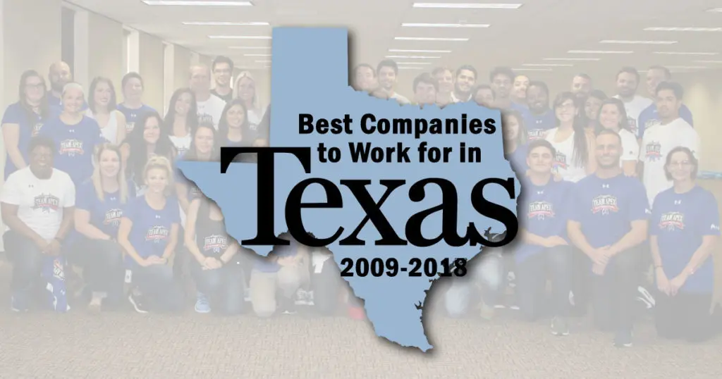 Apex Capital Named One of 2018 Best Companies to Work for in Texas