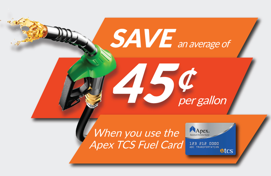 Save 45 cents at the pump with the Apex fuel card
