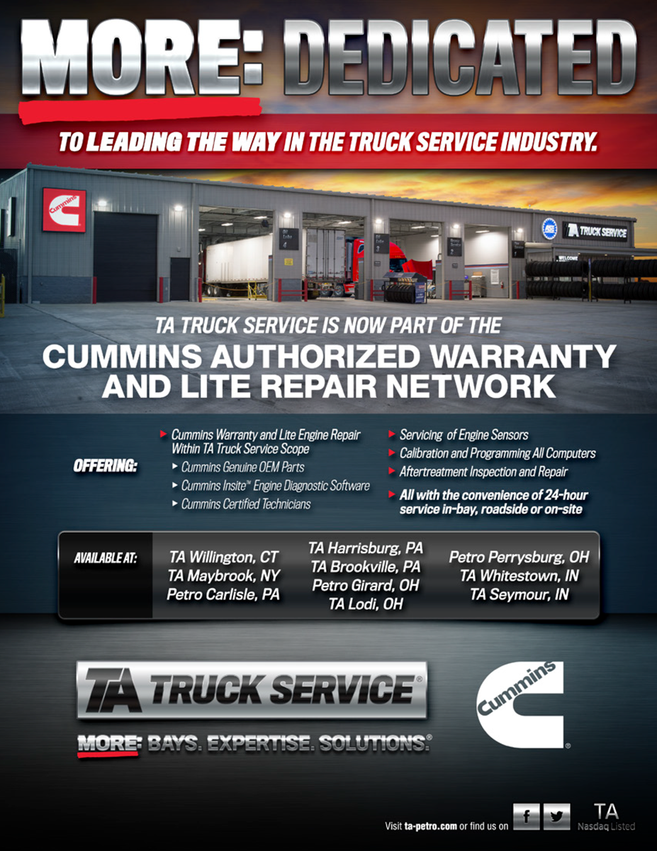 TA Truck Service Cummins Warranty and Lite Repair