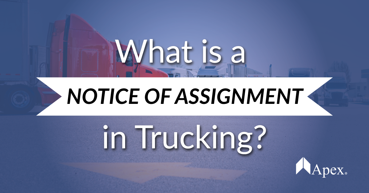 notice of assignment for trucking