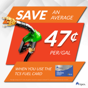 Save an avg 47 cents with the Apex TCS fuel card