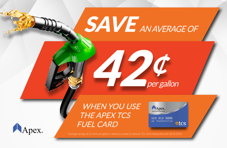 Broker Save 42 cents with the Apex Fuel Card