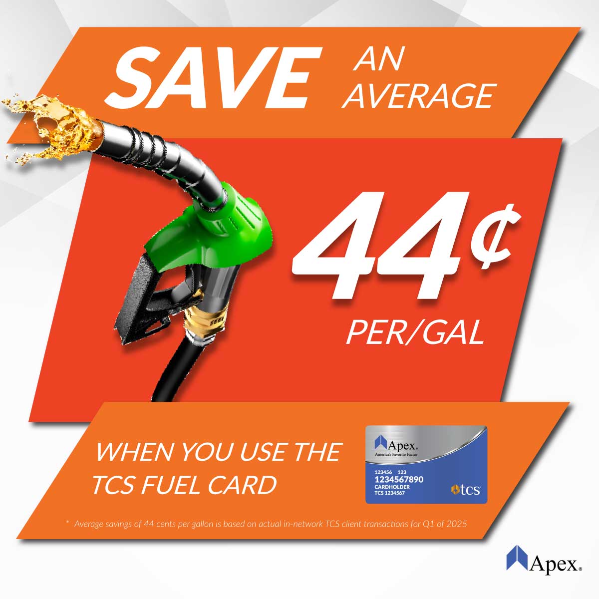 Apex TCS Fuel Card Discount for Q1 2025