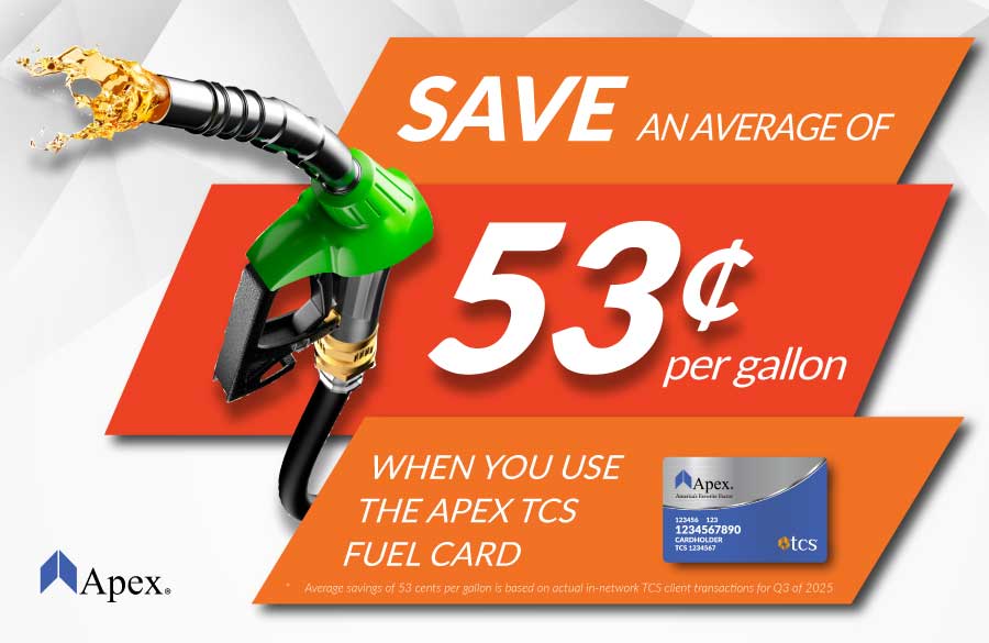 Apex TCS Fuel Card Discount of 53 cents for Q4 2025