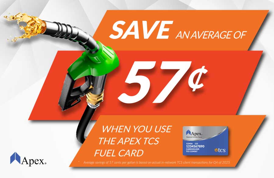 Apex TCS Fuel Card Discount of 57 cents for Q4 2025