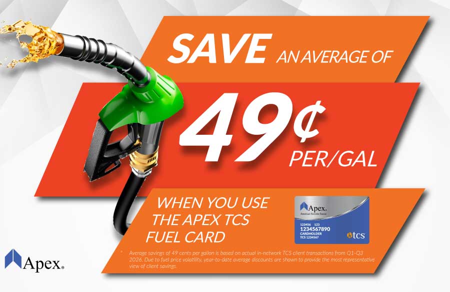 ApexYTD-900x585 Apex TCS Fuel Card Discount of 49 cents per gallon