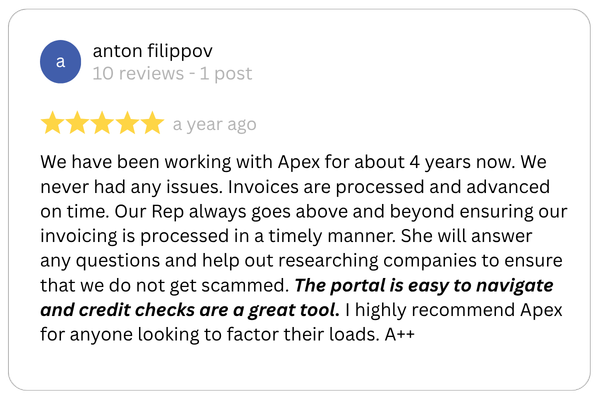 Apex client review