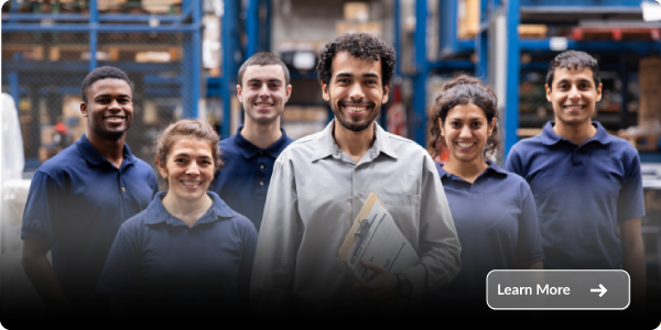 staffing-payroll-industry Staffing and payroll team working in a warehouse distribution center handling packages